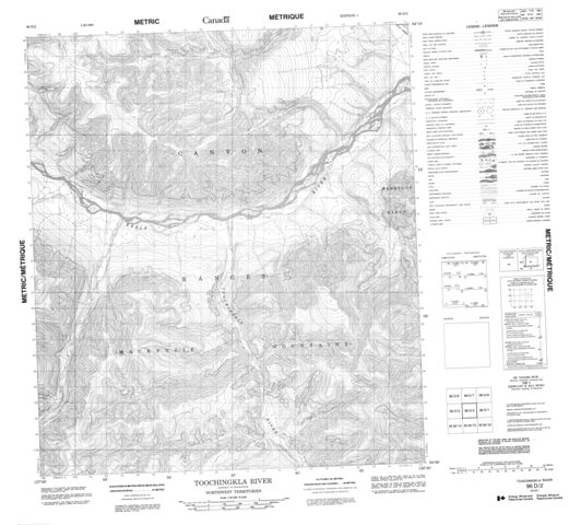 Toochingkla River Topographic Paper Map 096D02 at 1:50,000 scale