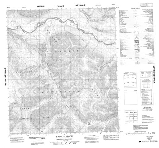 Nainlin Brook Topographic Paper Map 096D03 at 1:50,000 scale