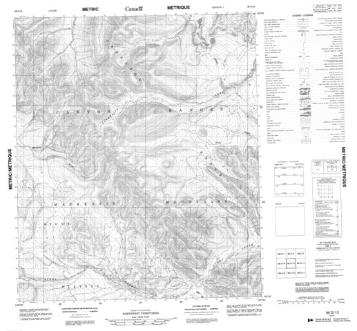 No Title Topographic Paper Map 096D13 at 1:50,000 scale