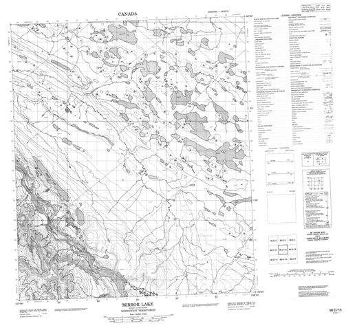 Mirror Lake Topographic Paper Map 096D15 at 1:50,000 scale