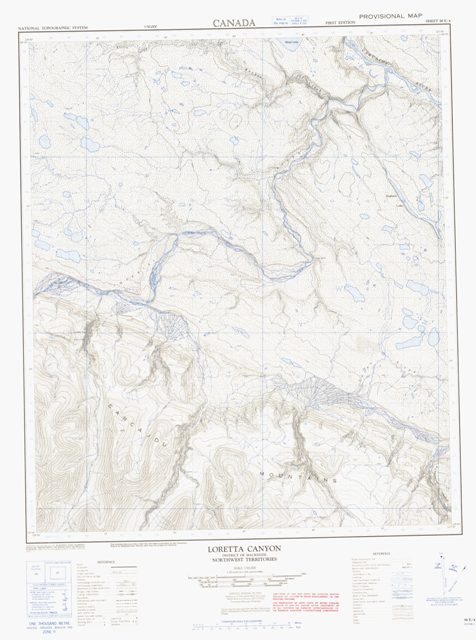 Loretta Canyon Topographic Paper Map 096E04 at 1:50,000 scale