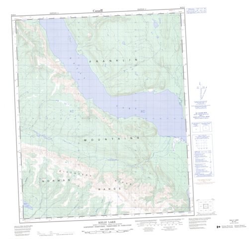 Kelly Lake Topographic Paper Map 096E08 at 1:50,000 scale