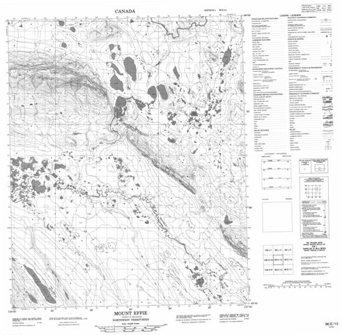 Mount Effie Topographic Paper Map 096E13 at 1:50,000 scale