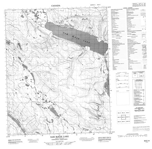 Sam Mcrae Lake Topographic Paper Map 096E14 at 1:50,000 scale