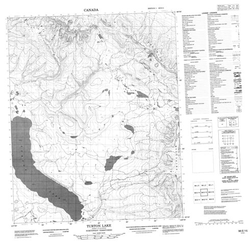 Turton Lake Topographic Paper Map 096E15 at 1:50,000 scale