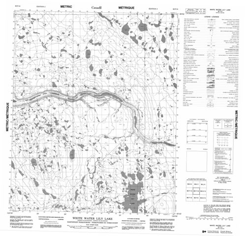 White Water Lily Lake Topographic Paper Map 096F16 at 1:50,000 scale