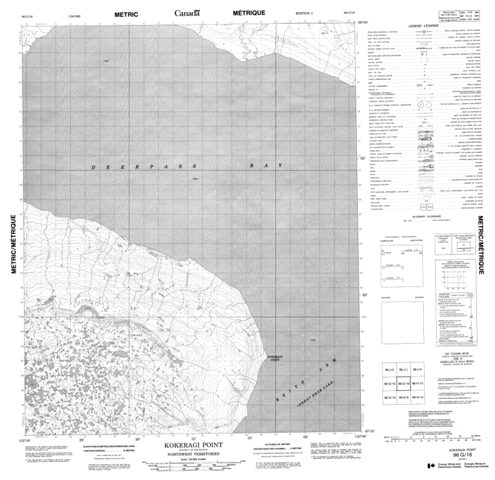 Kokeragi Point Topographic Paper Map 096G16 at 1:50,000 scale