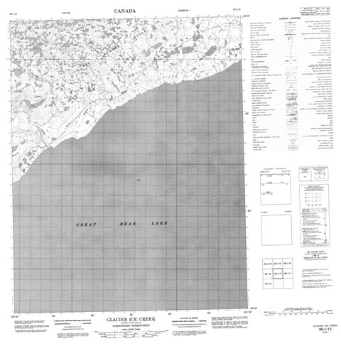 Glacier Ice Creek Topographic Paper Map 096I12 at 1:50,000 scale