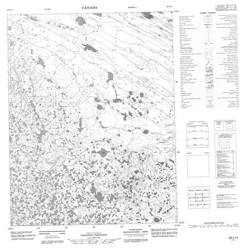 No Title Topographic Paper Map 096I13 at 1:50,000 scale