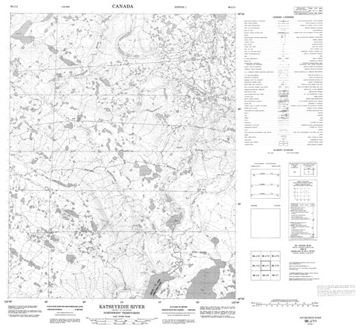 Katseyedie River Topographic Paper Map 096J11 at 1:50,000 scale