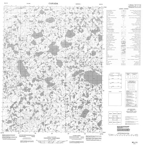 No Title Topographic Paper Map 096J13 at 1:50,000 scale