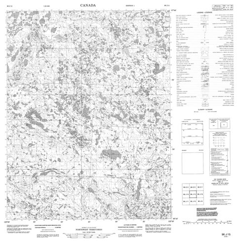 No Title Topographic Paper Map 096J15 at 1:50,000 scale