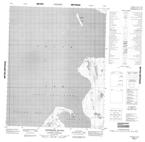 Crosswise Island Topographic Paper Map 096K02 at 1:50,000 scale