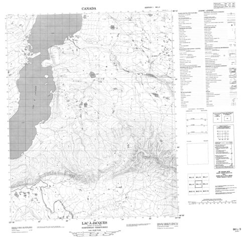 Lac A Jacques Topographic Paper Map 096L03 at 1:50,000 scale