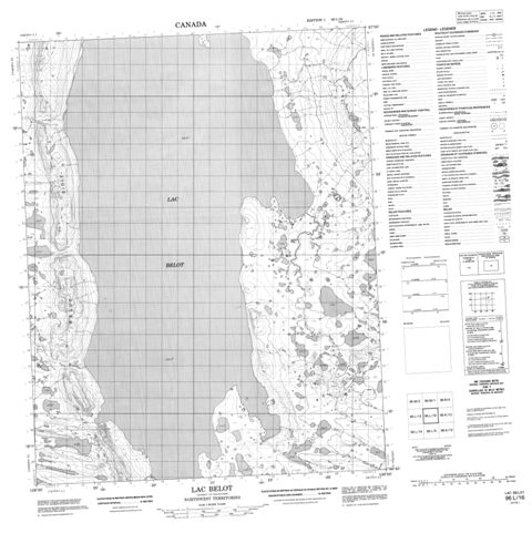 Lac Belot Topographic Paper Map 096L16 at 1:50,000 scale