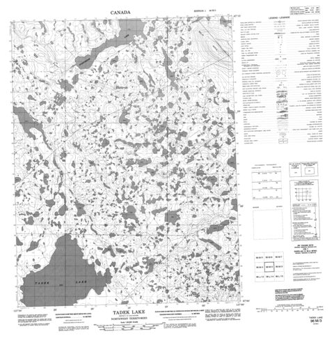 Tadek Lake Topographic Paper Map 096M03 at 1:50,000 scale