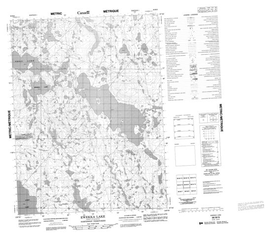 Ewekka Lake Topographic Paper Map 096M09 at 1:50,000 scale