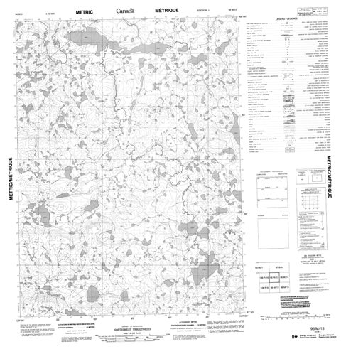 No Title Topographic Paper Map 096M13 at 1:50,000 scale