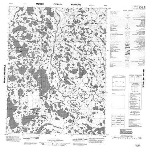 No Title Topographic Paper Map 096N08 at 1:50,000 scale