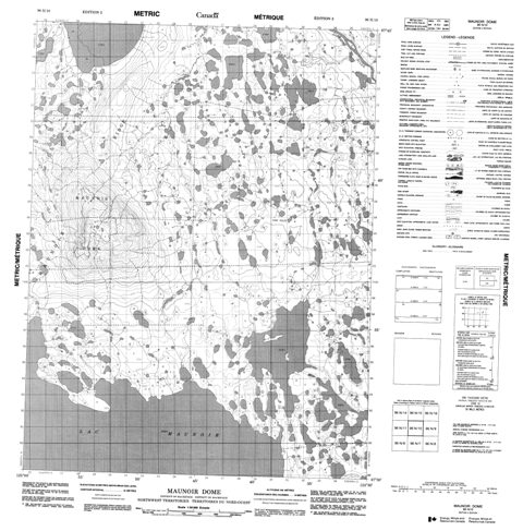 Maunoir Dome Topographic Paper Map 096N10 at 1:50,000 scale
