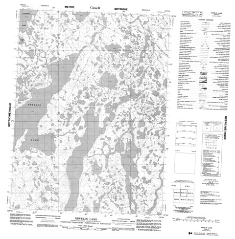 Niwelin Lake Topographic Paper Map 096N13 at 1:50,000 scale