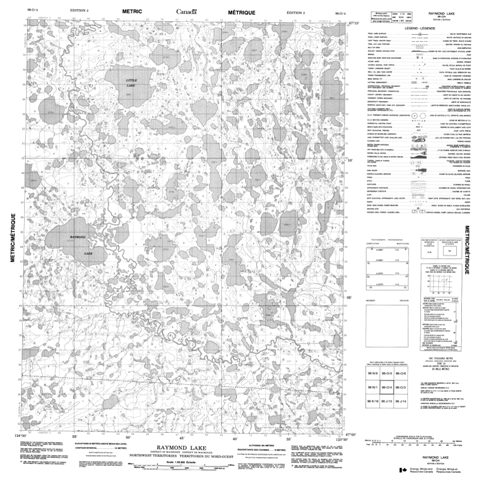Raymond Lake Topographic Paper Map 096O04 at 1:50,000 scale