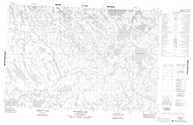 Ewariege Lake Topographic Paper Map 097B02 at 1:50,000 scale