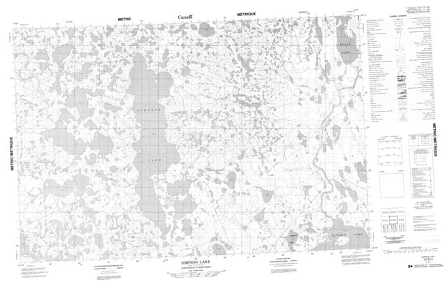 Simpson Lake Topographic Paper Map 097B03 at 1:50,000 scale