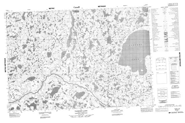 Tadenet Lake Topographic Paper Map 097B11 at 1:50,000 scale