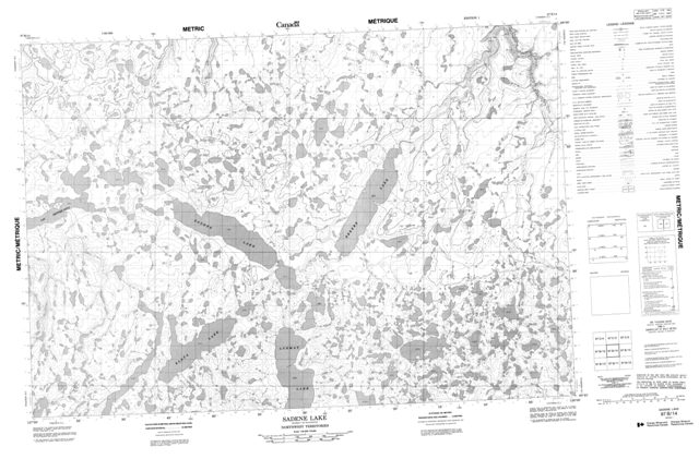 Sadene Lake Topographic Paper Map 097B14 at 1:50,000 scale