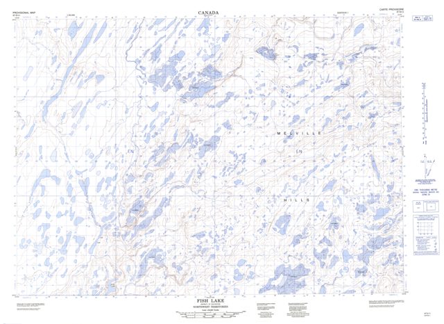 Fish Lake Topographic Paper Map 097D11 at 1:50,000 scale