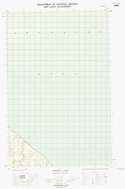 Mamen Lake Topographic Paper Map 097F12W at 1:50,000 scale