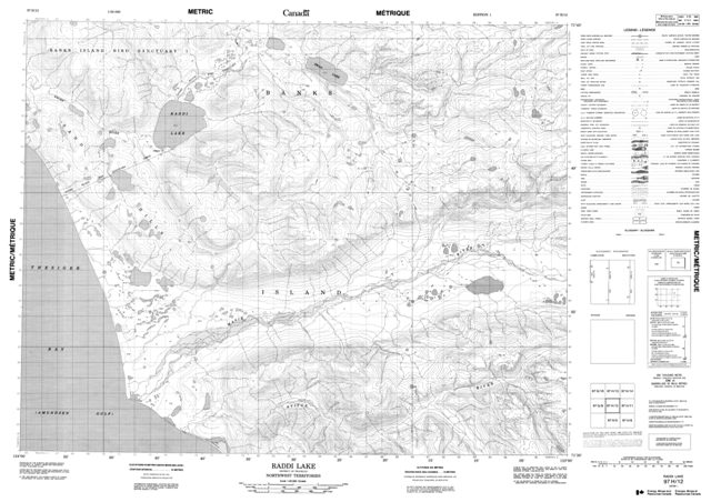 Raddi Lake Topographic Paper Map 097H12 at 1:50,000 scale