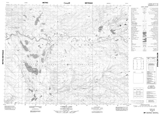 Capron Lake Topographic Paper Map 097H13 at 1:50,000 scale