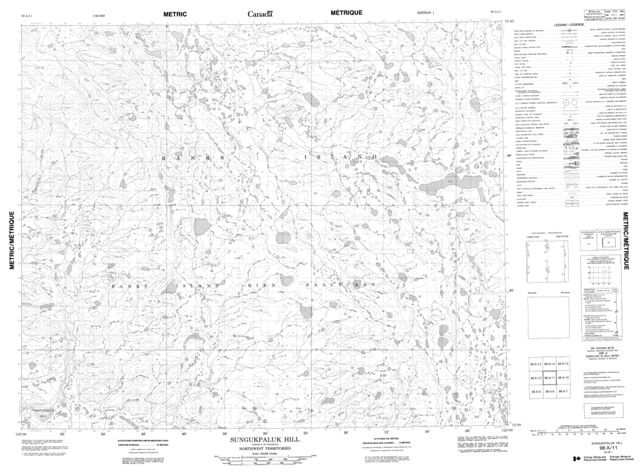 Sungukpaluk Hill Topographic Paper Map 098A11 at 1:50,000 scale