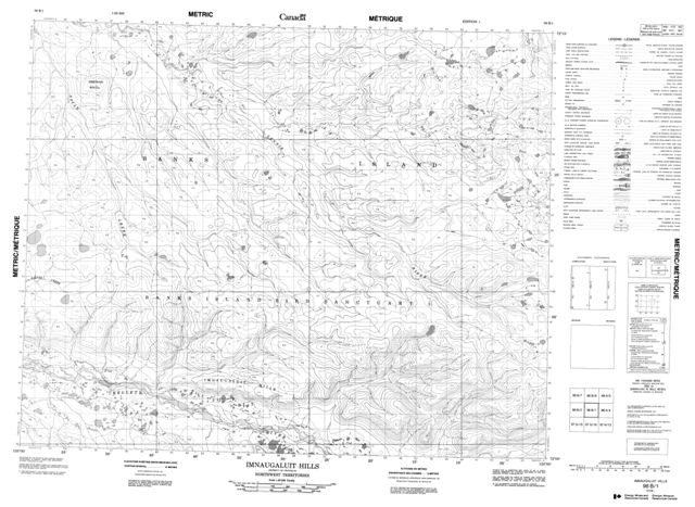 Imnaugaluit Hills Topographic Paper Map 098B01 at 1:50,000 scale