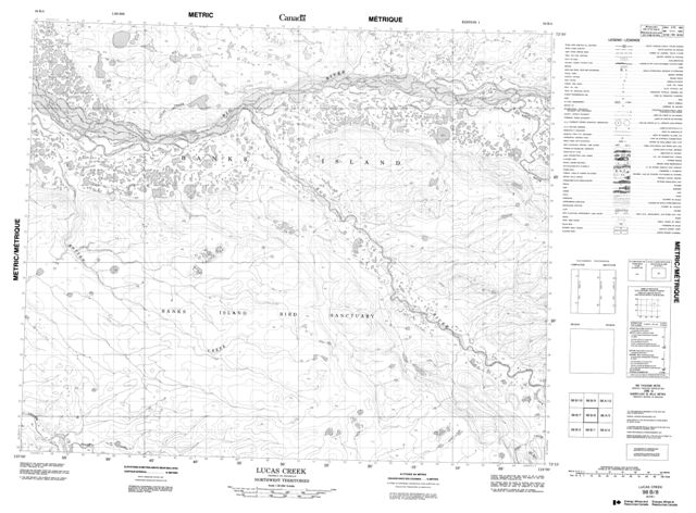 Lucas Creek Topographic Paper Map 098B08 at 1:50,000 scale
