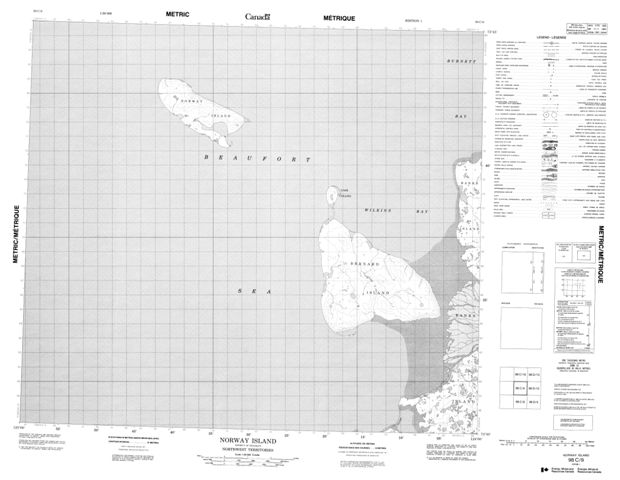 Norway Island Topographic Paper Map 098C09 at 1:50,000 scale