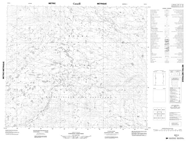 No Title Topographic Paper Map 098D04 at 1:50,000 scale