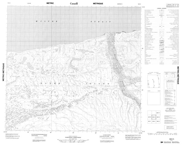 No Title Topographic Paper Map 098E05 at 1:50,000 scale