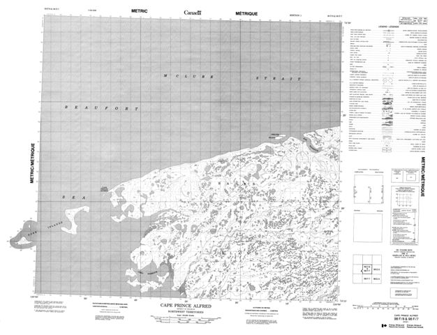 Cape Prince Alfred Topographic Paper Map 098F08 at 1:50,000 scale