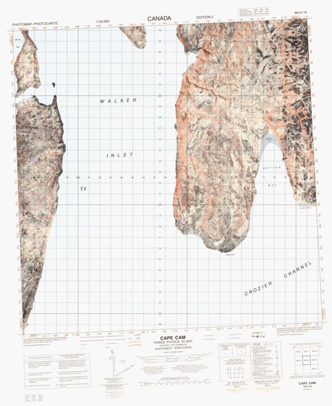 Cape Cam Topographic Paper Map 098H16 at 1:50,000 scale