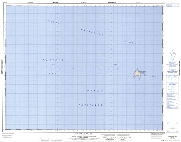 Triangle Island Topographic Paper Map 102I14 at 1:50,000 scale