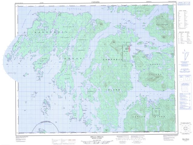 Bella Bella Topographic Paper Map 103A01 at 1:50,000 scale