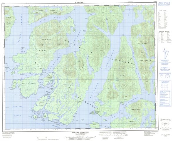 Spiller Channel Topographic Paper Map 103A08 at 1:50,000 scale