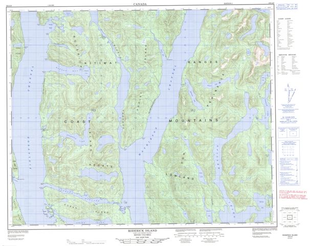 Roderick Island Topographic Paper Map 103A09 at 1:50,000 scale