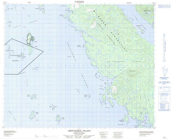 Aristazabal Island Topographic Paper Map 103A11 at 1:50,000 scale