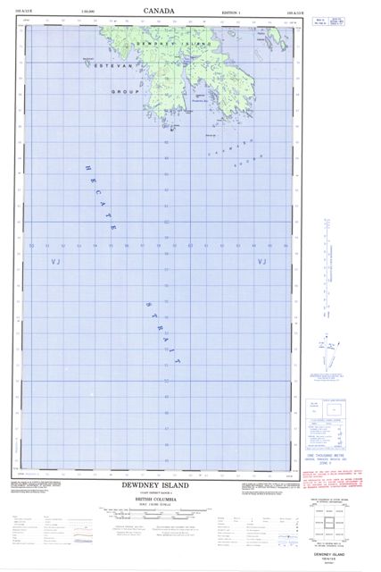 Dewdney Island Topographic Paper Map 103A13E at 1:50,000 scale