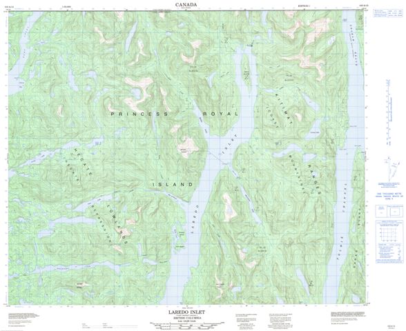 Laredo Inlet Topographic Paper Map 103A15 at 1:50,000 scale