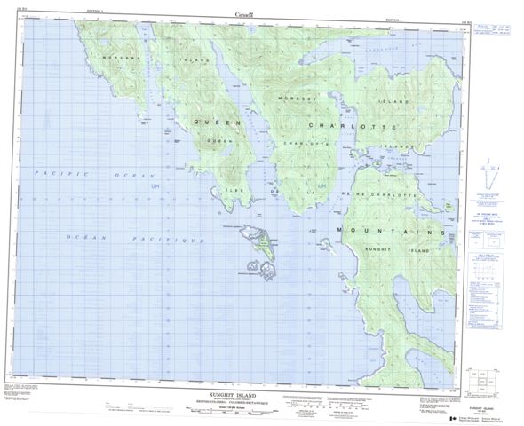 Kunghit Island Topographic Paper Map 103B03 at 1:50,000 scale